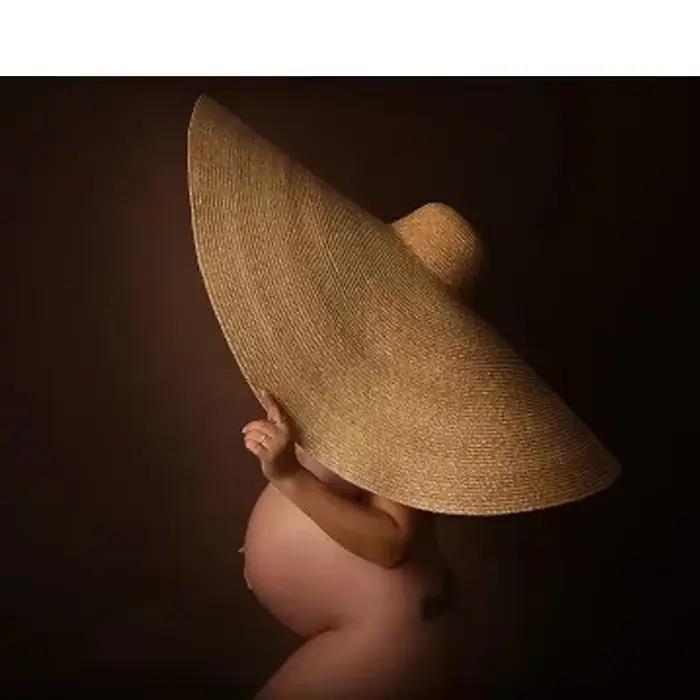 Chapeau de soleil en paille souple surdimensionné