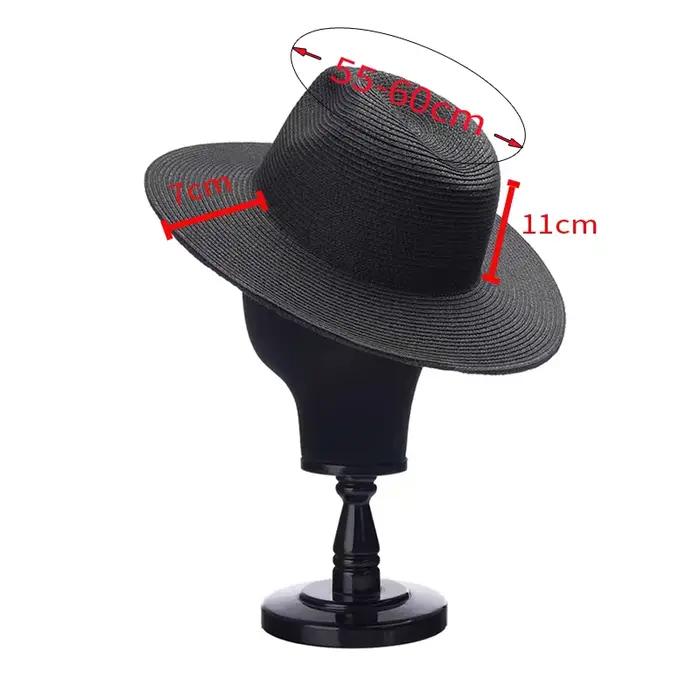 Mode grande taille 59 60 cm dix couleurs Jazz chapeau de paille été femmes hommes large bord plage casquette de soleil