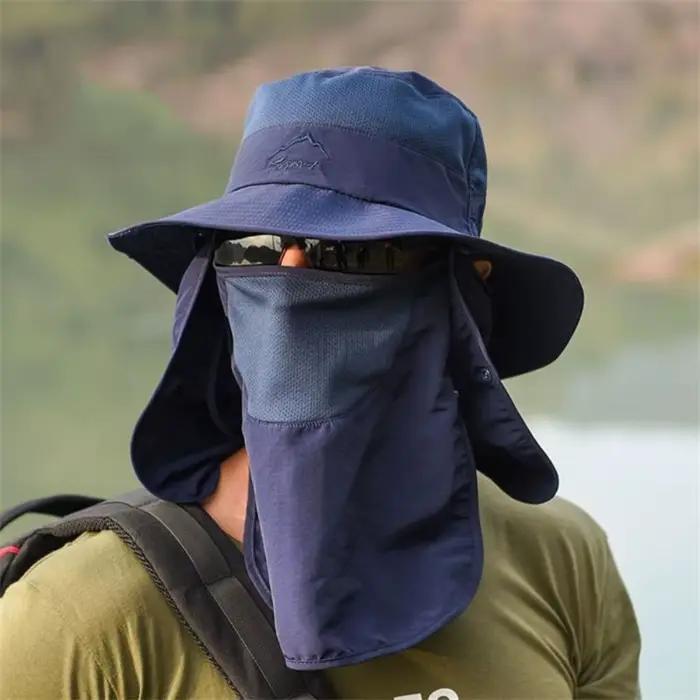 Casquette de pêcheur d'été coton tricoté protection uv séchage rapide rabat de cou amovible visière amovible chapeau seau imperméable homme ocassions spéciales