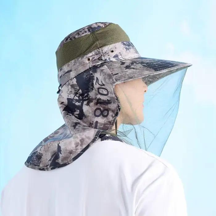 Chapeau de protection UV d'été avec masque facial