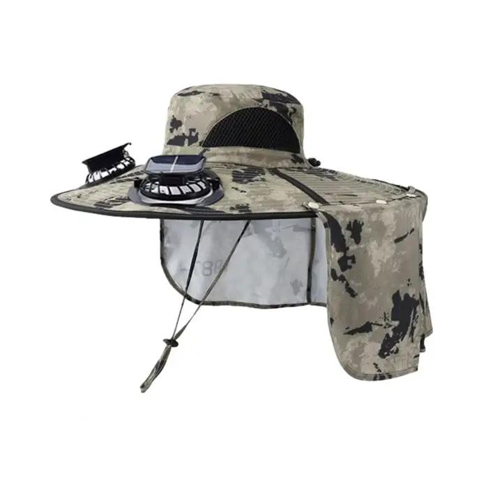 Chapeau solaire avec ventilateur et protection UV