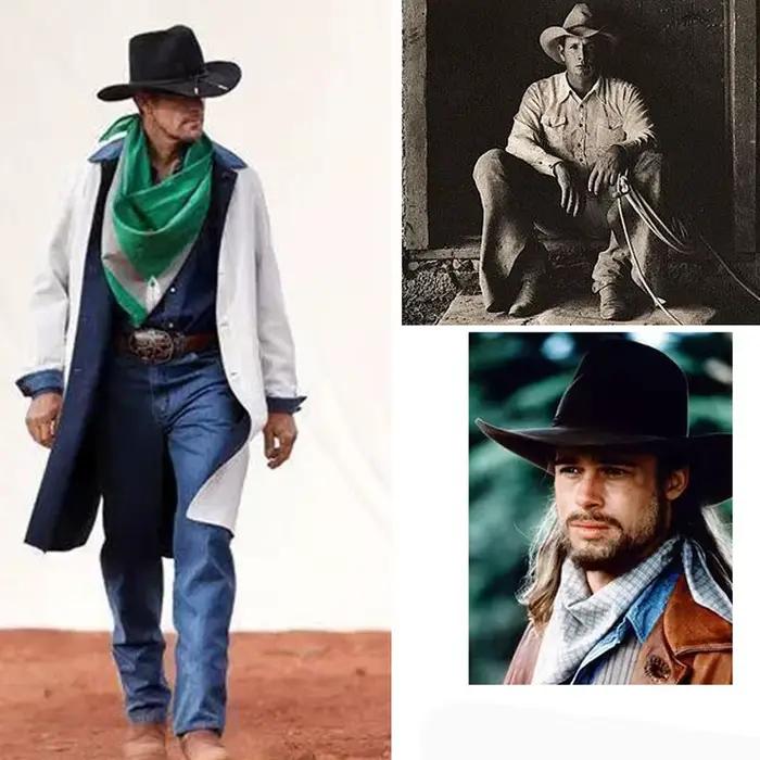 Chapeau de cowboy en feutre de laine punk occidental