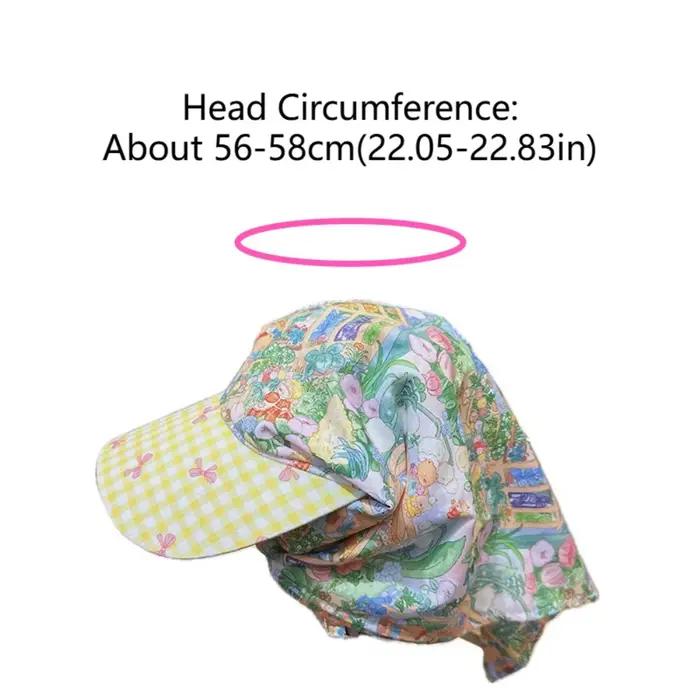 Casquette de baseball style français et campagnard avec foulard floral à carreaux