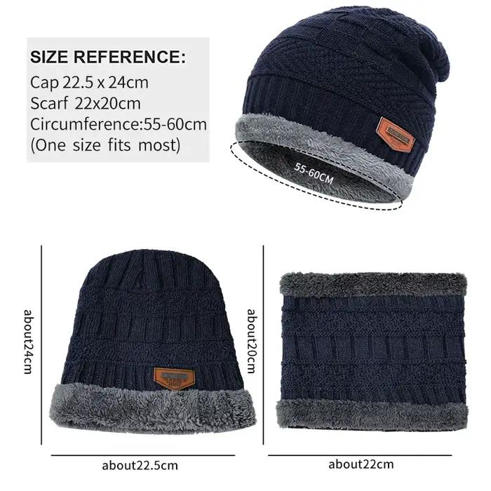 Hiver hommes femmes épais Bonnet chapeau tricoté