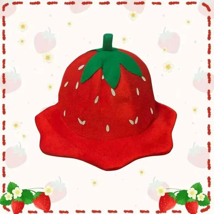 Chapeau de fraise en peluche en peluche saphir profond pour fêtes mascarades carnavals Halloween occasions spéciales enfants adultes