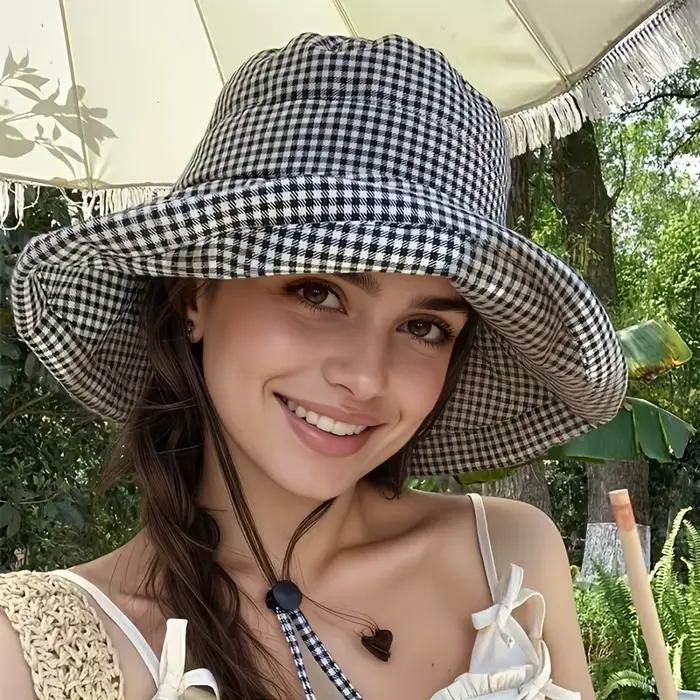 Chapeau de pêcheur à grille mille oiseaux pour femmes