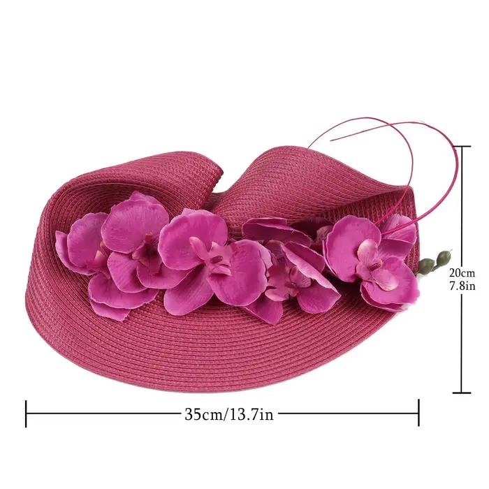 Chapeau de mariage de luxe en plumes et fleurs