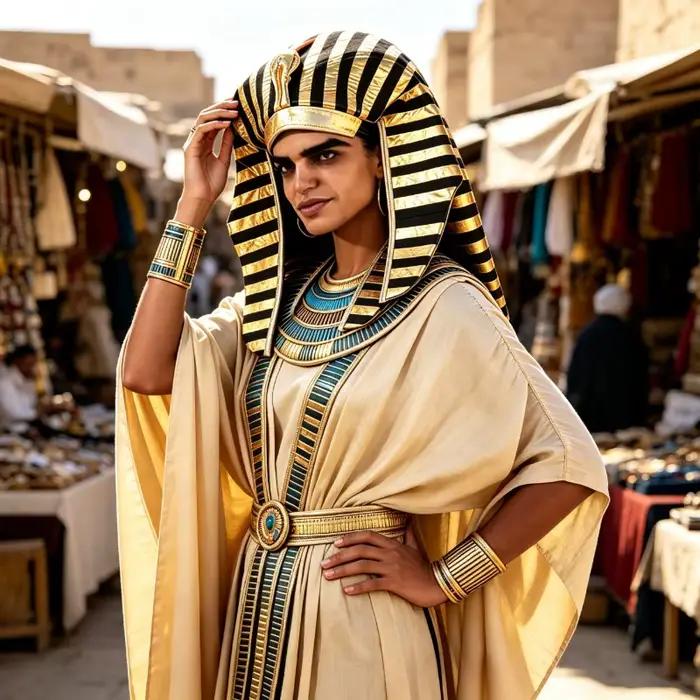 Chapeau de pharaon égyptien avec tête de serpent en tissu métallique doré et noir pour Halloween, Pâques, fêtes costumées et spectacles sur scène