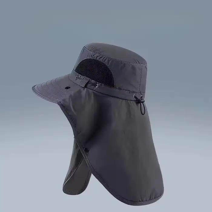 Chapeau de soleil d'été protection uv visière large polyester tricoté pour homme et femme randonnée camping pêche chasse activités plein air