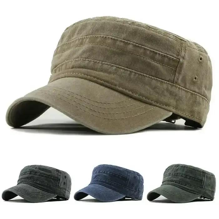 Casquette plate en coton pur grande taille pour homme