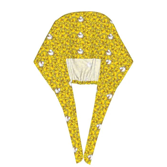Casquette de travail médicale unisexe en caoutchouc jaune classique pour personnel médical