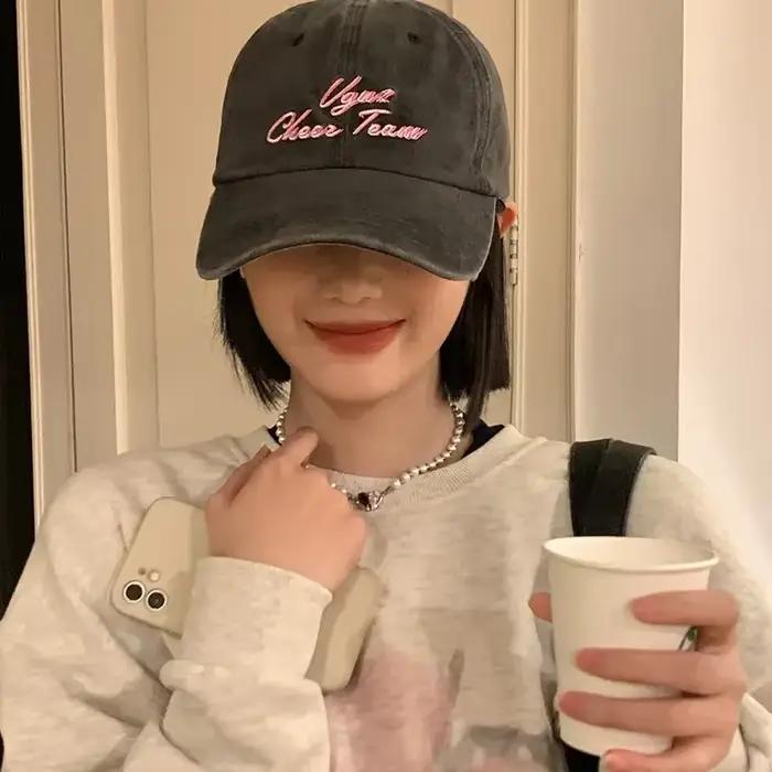 Casquettes de baseball en coton délavé rétro pour femmes