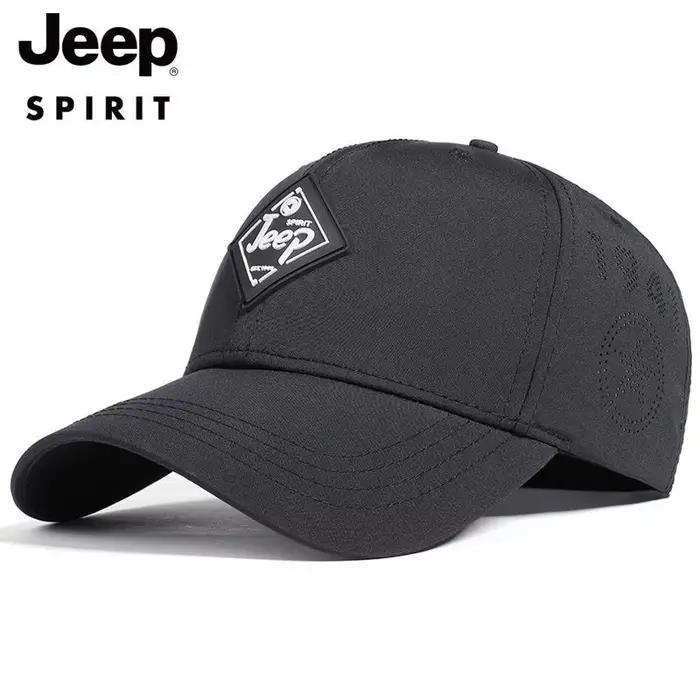Casquette de baseball authentique JEEP unisexe à visière large avec dessus rigide réglable