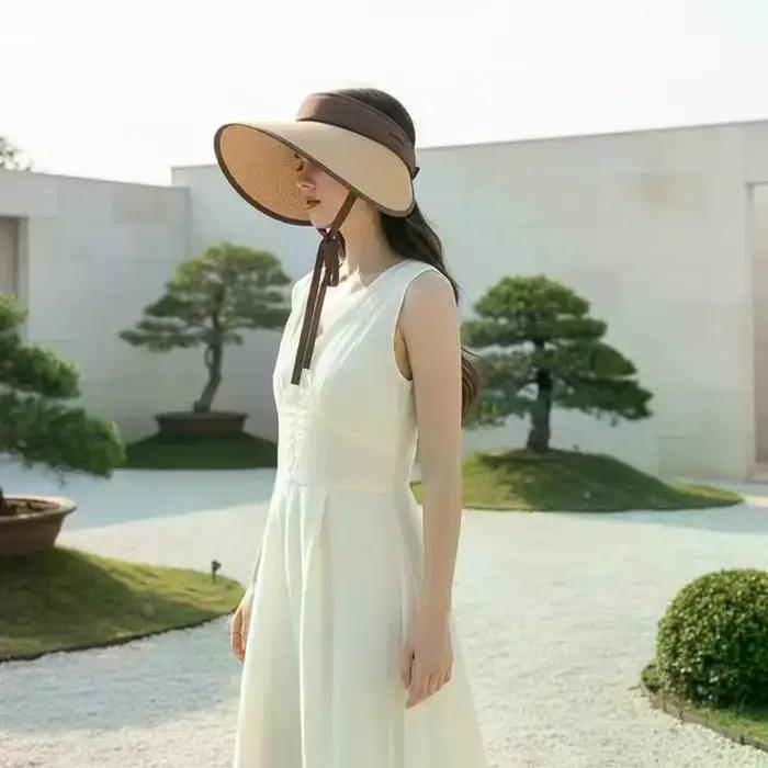 Chapeau pare-soleil pliable pour femme, anti-UV, pour l'été et les voyages