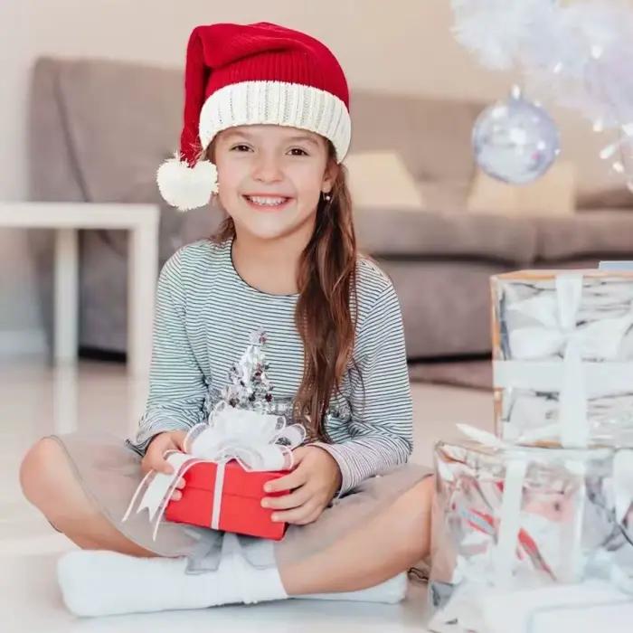 Chapeaux de Père Noël Chapeau en tricot assorti pour la famille Parent-enfant Pom Beanie