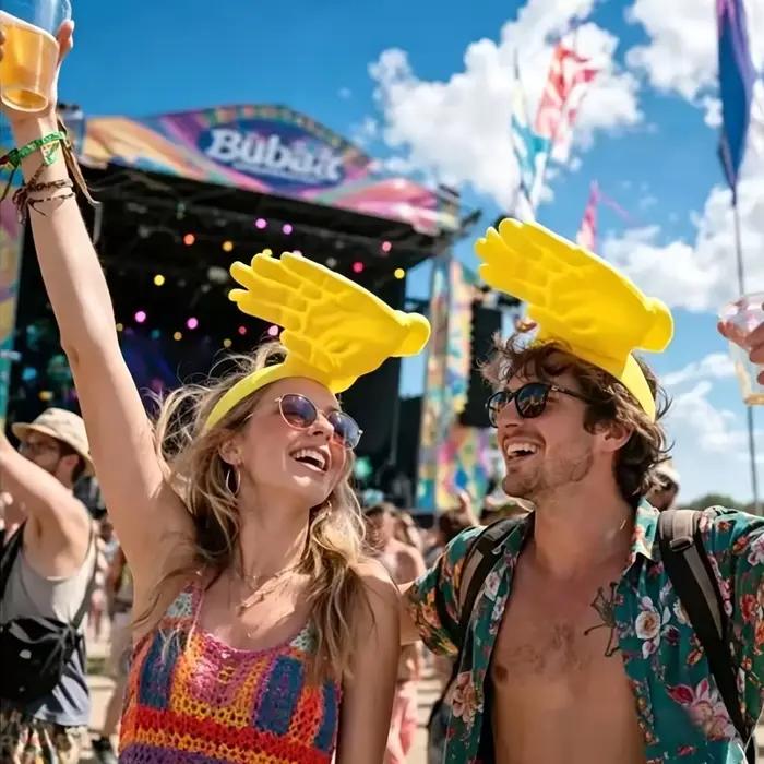 Nouveau chapeau de soleil universel amusant et pratique en forme de paume pour hommes et femmes