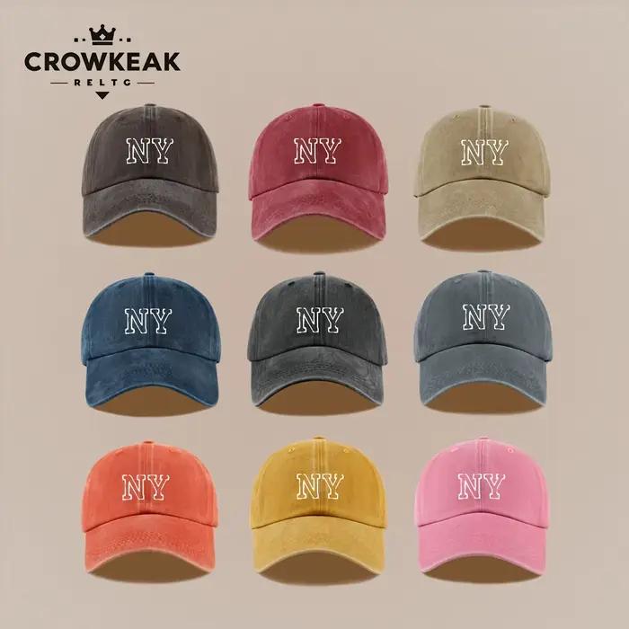 Casquette de baseball imprimée NY chapeau unisexe coton ajustable pour homme et femme occasions extérieures randonnée plage