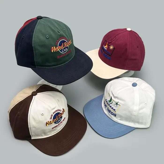 Chapeaux de Baseball brodés de lettres de couleur de rue