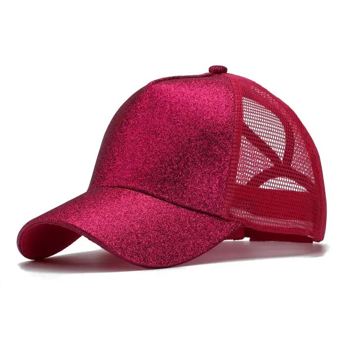 Casquette de baseball pour femme avec ouverture arrière et visière