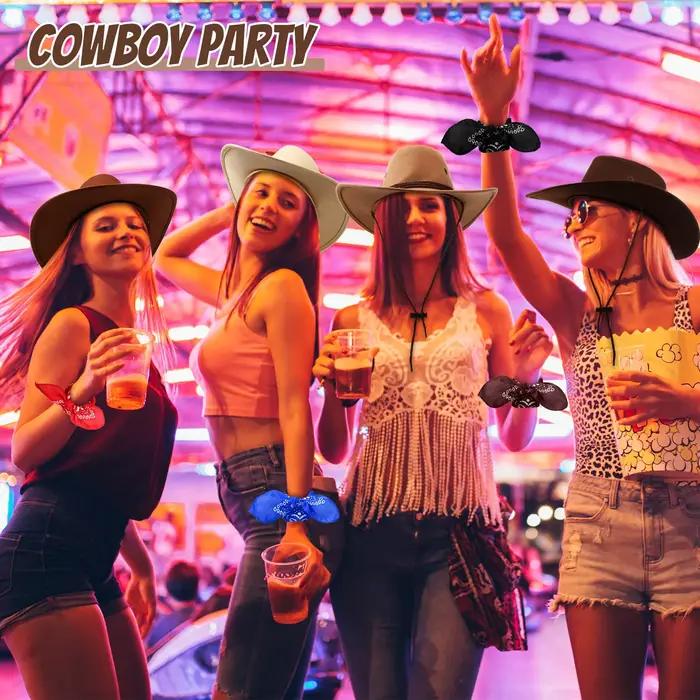 Chapeaux de cow-boy et bandanas multicolores pour fêtes et cosplay occidental pour adultes occasions spéciales