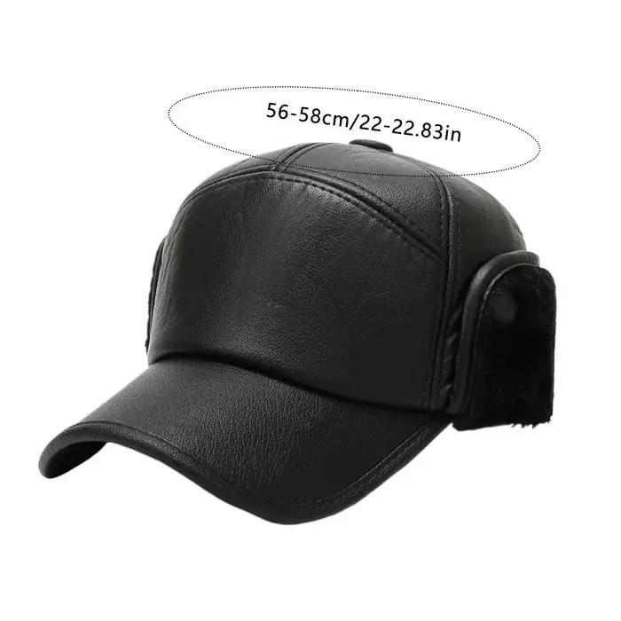 Chapeau chauffant thermique doublé polaire pour hommes âgés élégant coupe-vent hiver faire du shopping cadeau papa grand-père