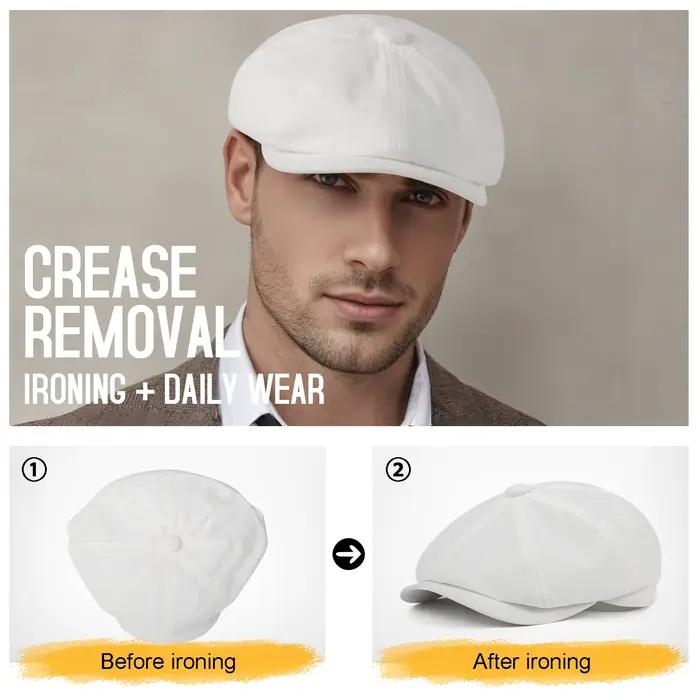 BOTVELA Chapeau Gatsby Newsboy pour Homme 100% Coton Vintage Plat Ivy Driving Cabbie Cap