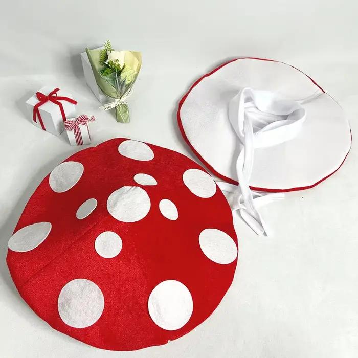 Amanita Muscaria Chapeau de champignon-chapeau de costume d'Halloween tacheté rouge et blanc pour cosplay et fête