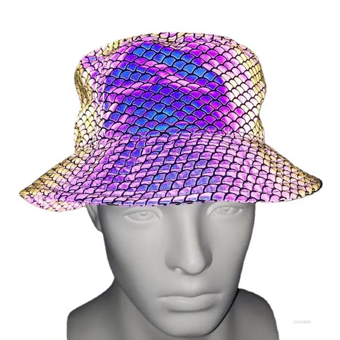 Chapeau de pêcheur réfléchissant coloré pour hommes et femmes