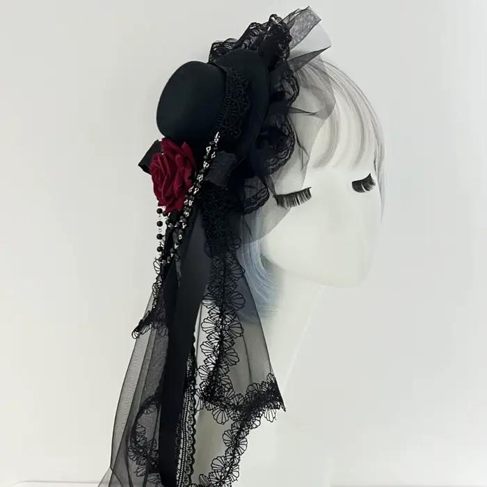 Mini chapeau gothique Vintage en dentelle