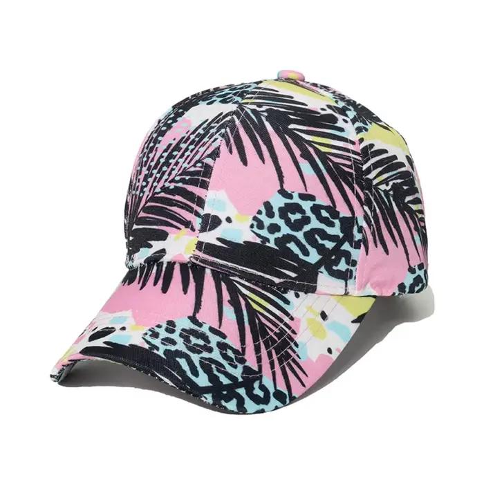 Chapeau de baseball à motifs imprimés en tissu teinté