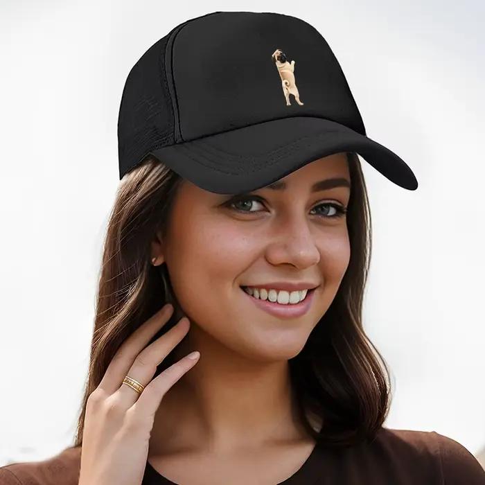 Casquette de baseball en maille avec motif chiot bouledogue en position debout