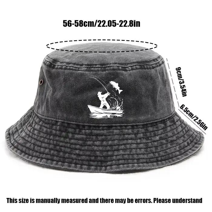 Chapeau de seau en coton imprimé pêche pour homme et femme, idéal pour les activités extérieures, camping, pêche et toutes les occasions décontractées