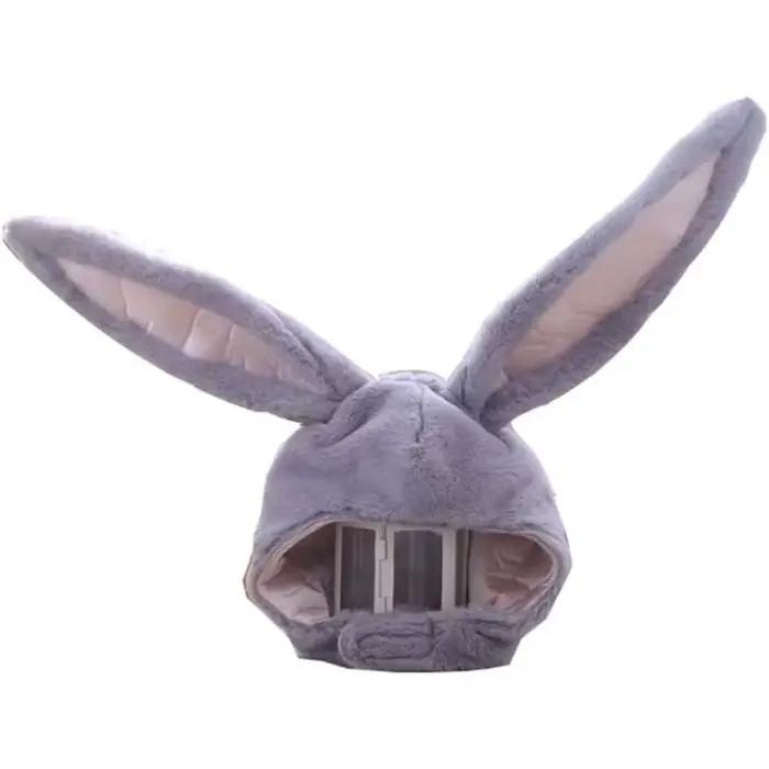 Peluche amusante oreilles de lapin capuche femmes Costume chapeaux cadeau de noël chaud doux et confortable