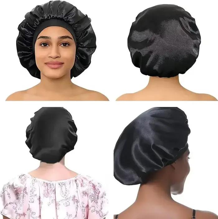 Bonnet élastique en satin lisse pour femmes