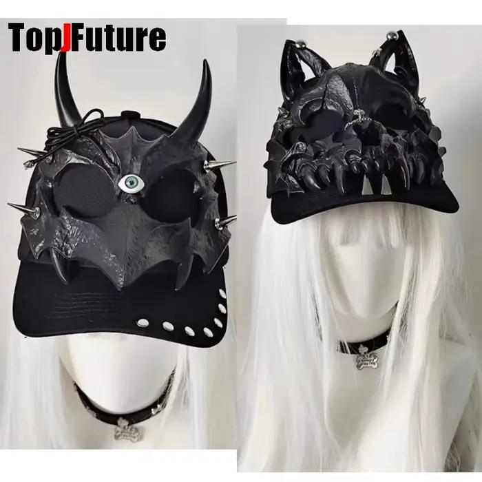 Béret en simili cuir décoratif pour femmes, style gothique et punk, mode Harajuku, Y2K, accessoire de rue pour toutes les saisons