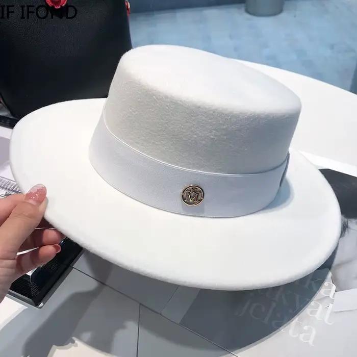 Fedora chapeaux pour femmes haut plat mode élégant melon robe casquettes Panama église mariage ruban bande chapeau