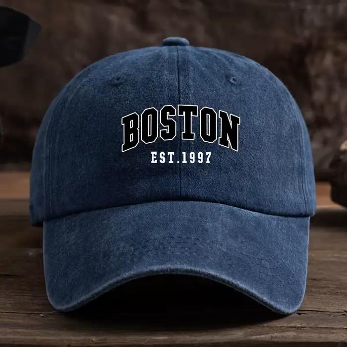 Casquette de baseball rétro imprimée BOSTON pour femmes et hommes