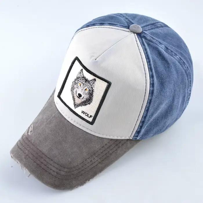 Casquette de Baseball unisexe hommes femmes mode animaux broderie Snapback chapeau printemps été coton lavé denim Hip