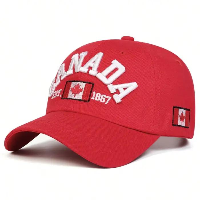 Casquette de baseball en coton tendance Canada, casquette drapeau du Canada, casquette snapback réglable pour hommes, Gorras