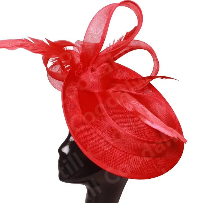Chapeau fascinateur multicolore en lin pour femmes bandes de tête élégantes occasionnelle festive mariage cérémonies