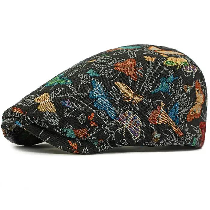 Béret rétro homme-femme avec broderie animal de compagnie, chapeau solaire réglable pour femmes, béret sport chic pour femmes, béret polyvalent pour adultes
