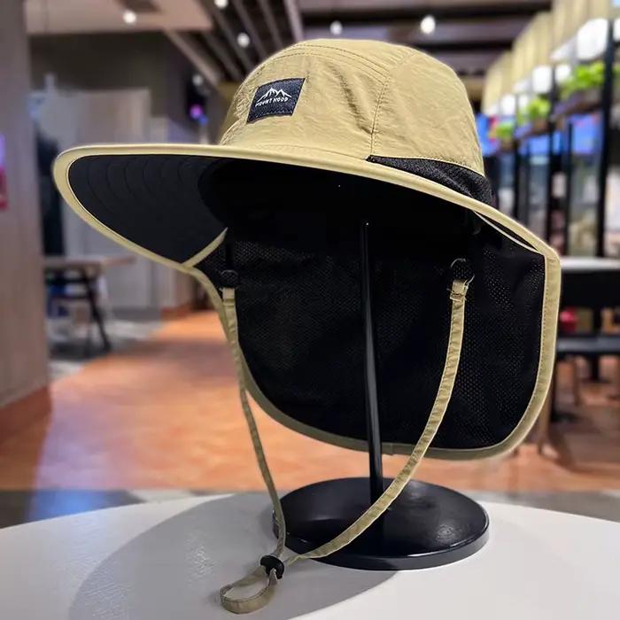 Chapeau de pêcheur unisexe coupe-vent à séchage rapide avec protection du cou