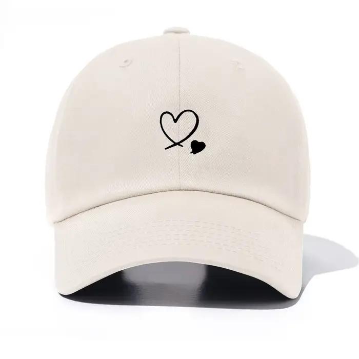 Casquette de baseball imprimée cœurs en blanc beige bleu marine bourgogne gris kaki rose noir pour hommes et femmes classique décontracté élégant cadeau famille amis