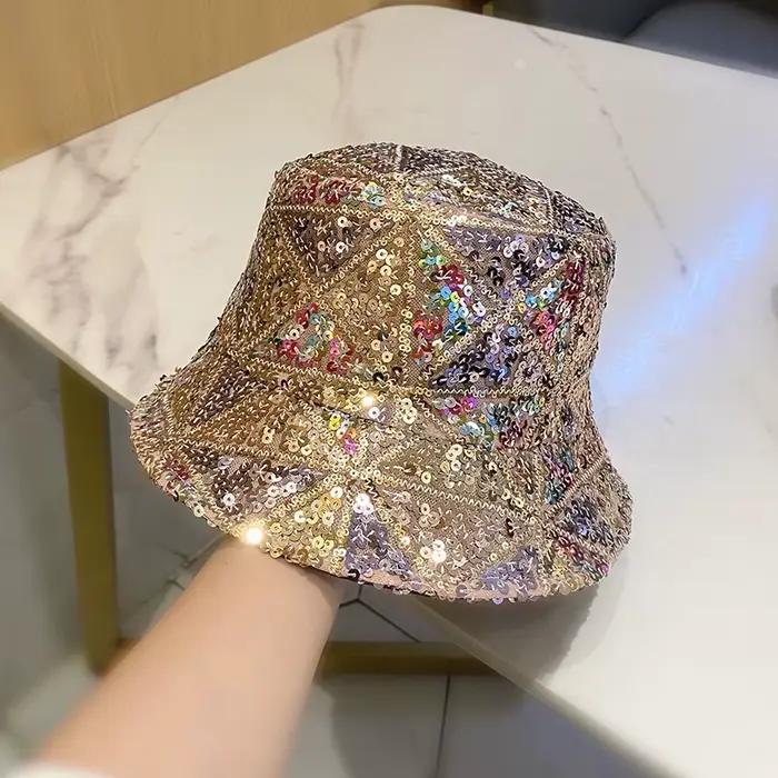 Chapeau d'été pour femme mélange de sequins chapeau de poisson suffolk mode sport tendance pliable occasions décontractées printemps été automne hiver