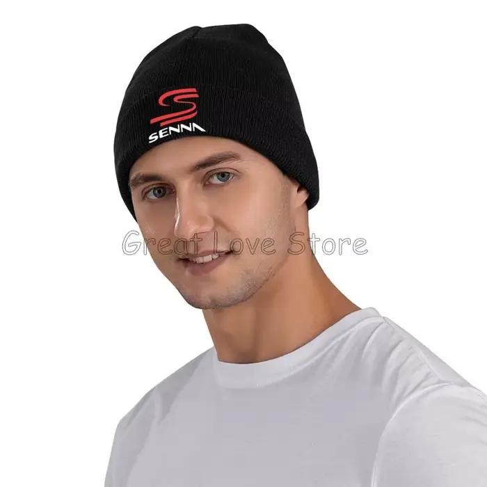 Bonnet Ayrton Senna Imprimé en Acrylique Doux pour Hommes et Femmes Occasions Hivernales Sportives et Casual