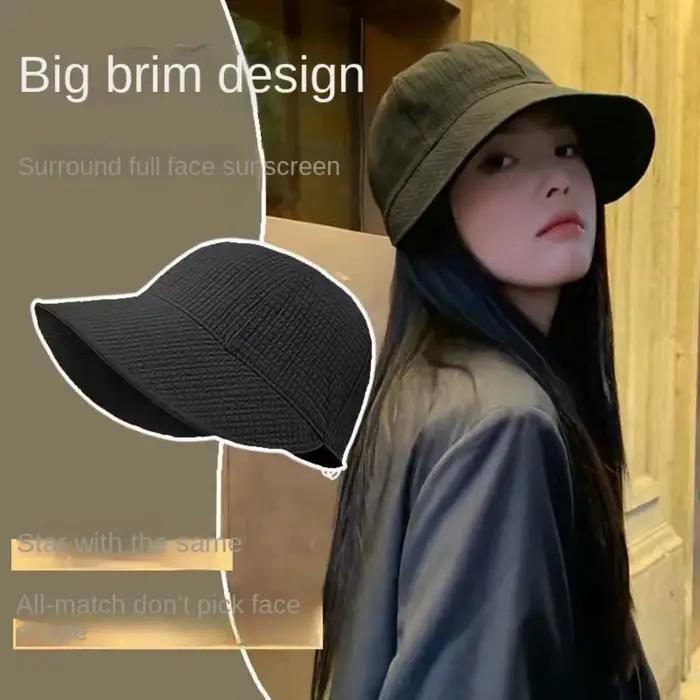 Chapeau de soleil décontracté en tissu gaufré pliable anti-uv pour plage été multifonctionnel occasions spéciales homme femme