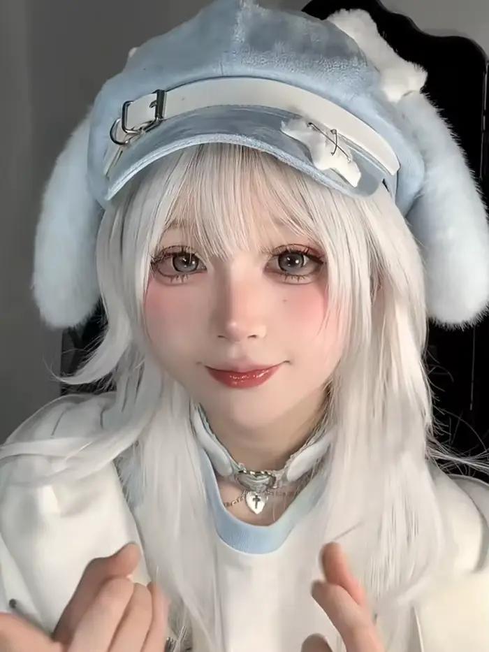 Femmes Lolita Y2K gothique Harajuku épicé filles mignon Dag oreilles chapeaux japonais étoile ceinturé Chapeau béret