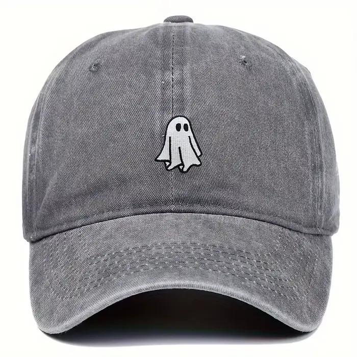 Chapeau de baseball brodé d'Halloween avec motif fantôme mignon