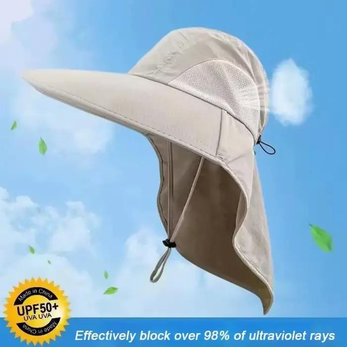 Chapeau de protection UV à large bord avec protège-nuque pour hommes et femmes