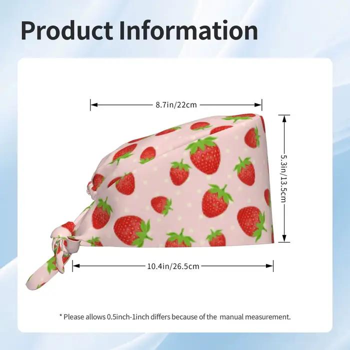 Casquette de travail imprimée rose fraise pour hommes et femmes